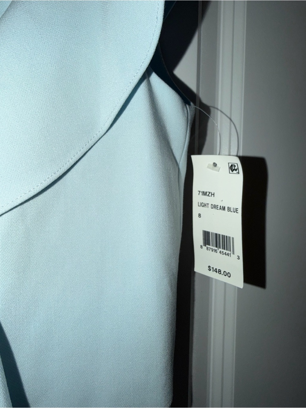 French Connection Pale Blue Ruffle-Front Mini Dress - Picture 4 of 9